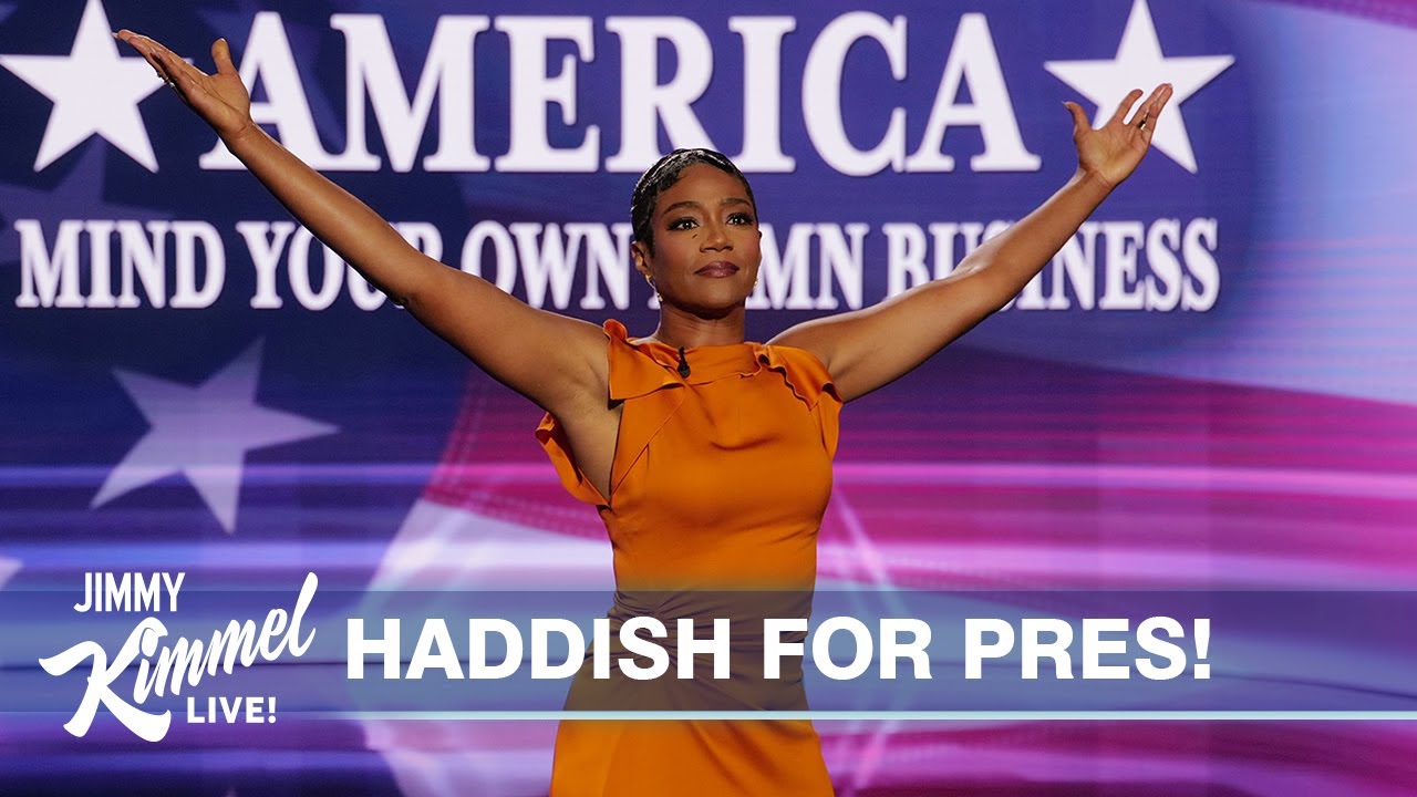 Tiffany Haddish Hosts Kimmel: Satirical Presidential Campaign Launch