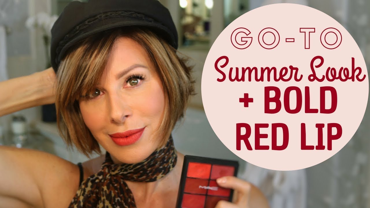How to Wear Red Lipstick Over 40: Summer Makeup Tutorial