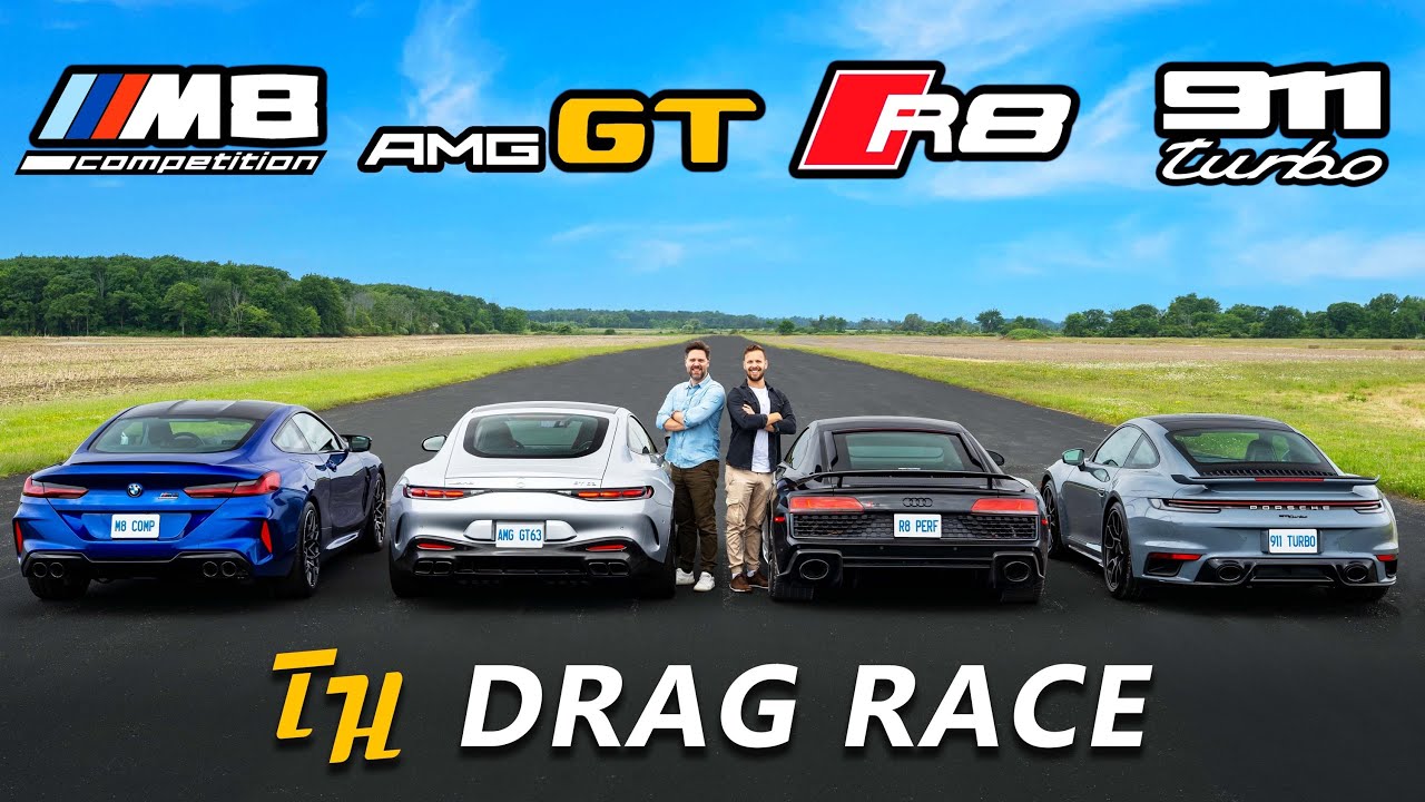 Porsche 911 Turbo vs BMW M8 vs AMG GT63: Drag Race Results