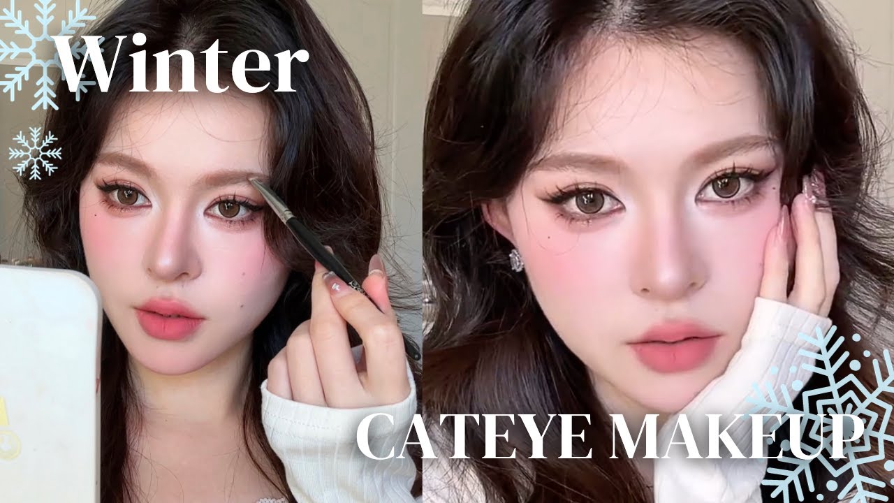 Winter Cat Eye Makeup Tutorial: Festive Look for Beginners