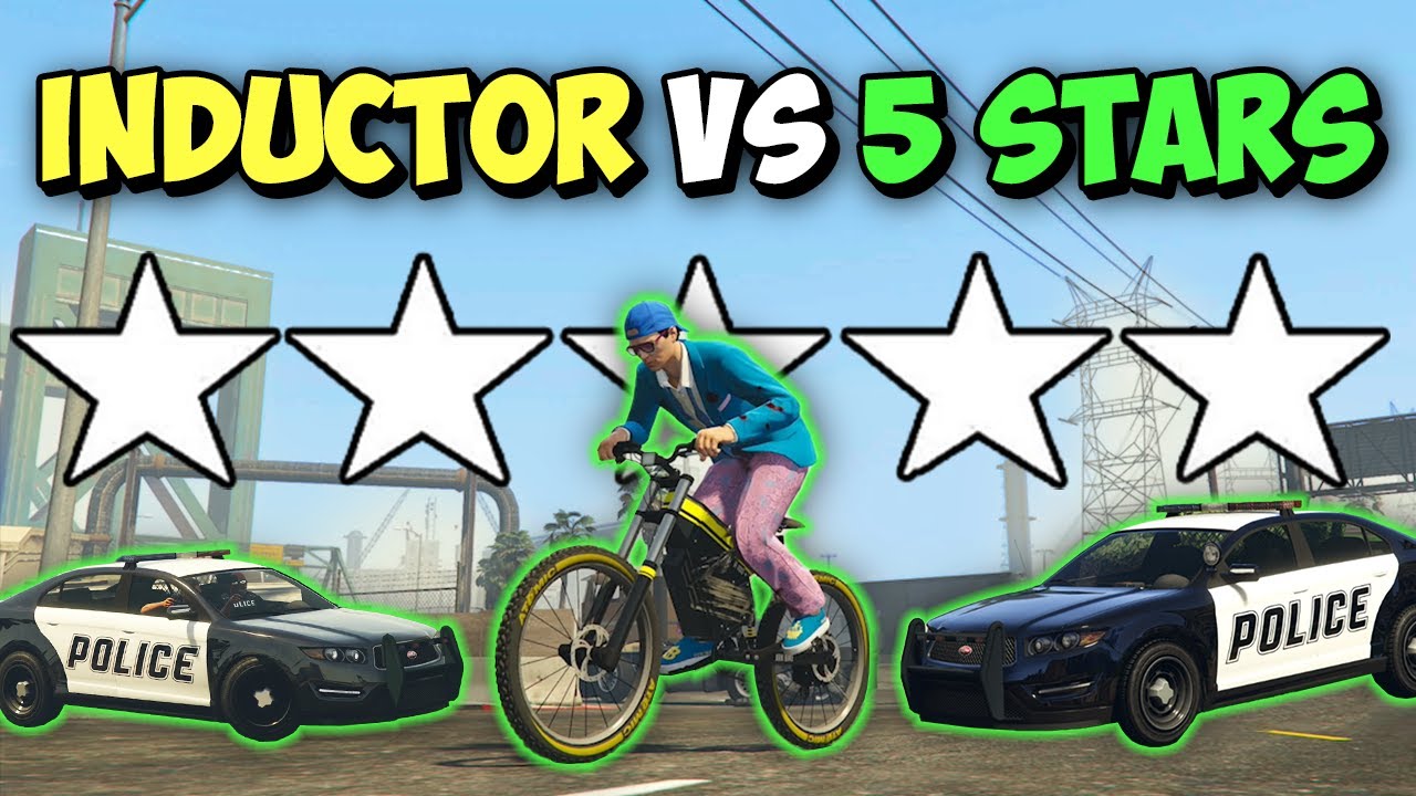 Surviving GTA 5-Star Wanted Level on Inductor Bike Challenge