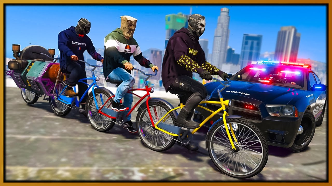 Hilarious GTA 5 Rocket Bike Fails & Police Chaos
