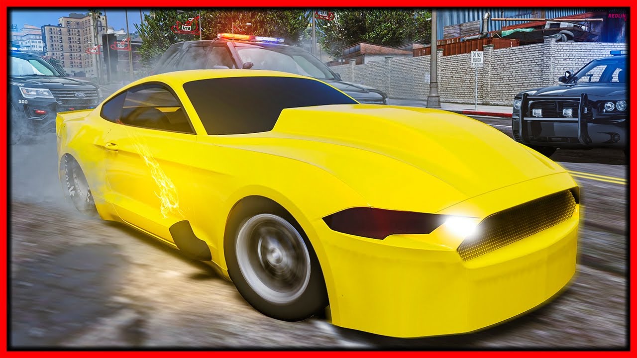 GTA 5 Drag Racing Mastery: 7500HP Mustang & Police Escape Tactics
