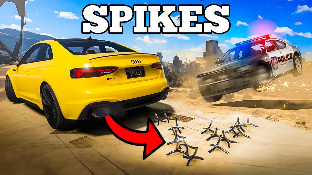 Master GTA Police Escapes Using Spike Strip Tactics