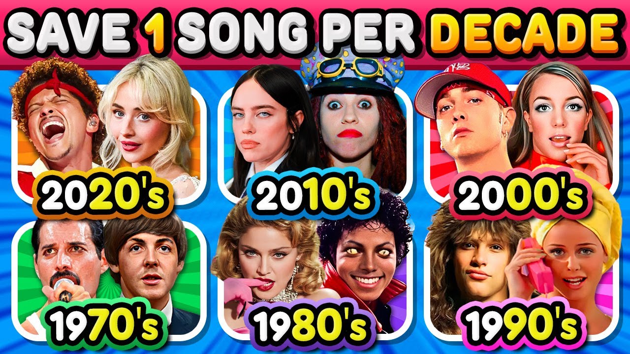 Ultimate Music Decade Challenge: Save 1 Song Per Era