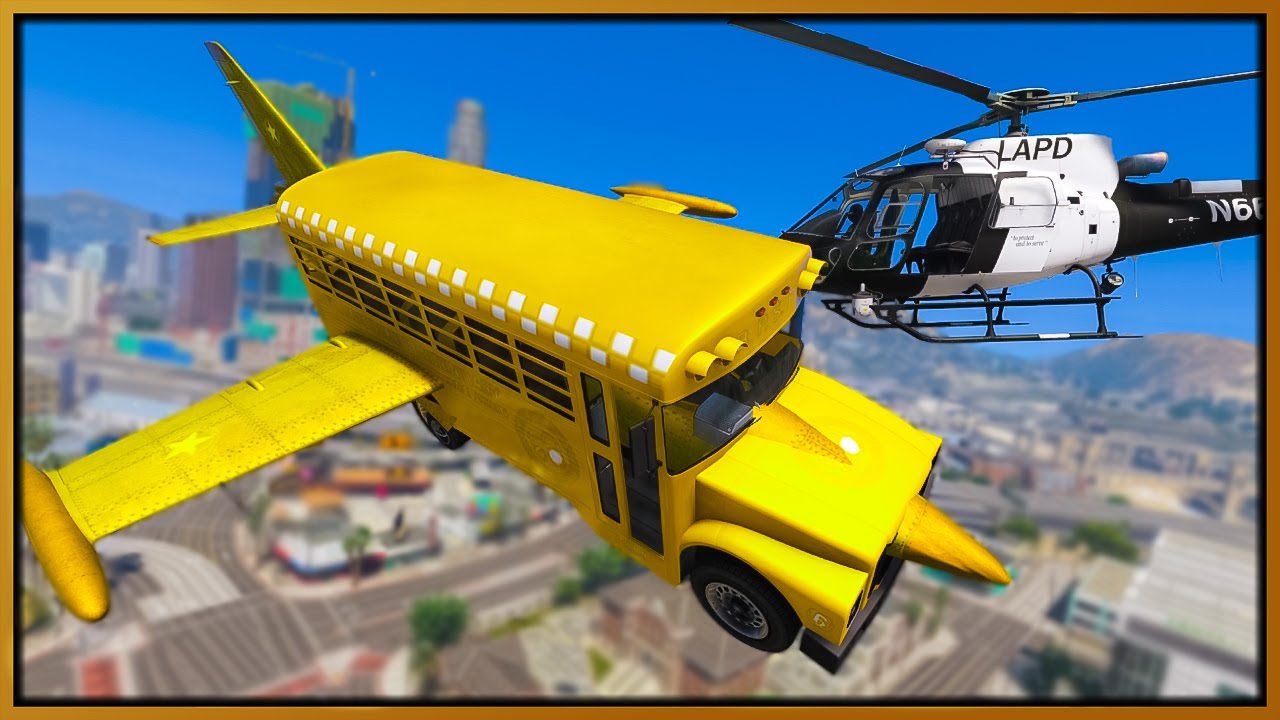 GTA 5 Plane-Bus Madness: Uber Parody & Police Chaos