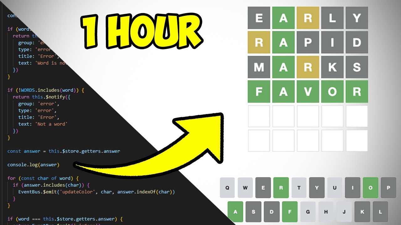 Build a Wordle Clone with HTML, CSS & JavaScript in 1 Hour