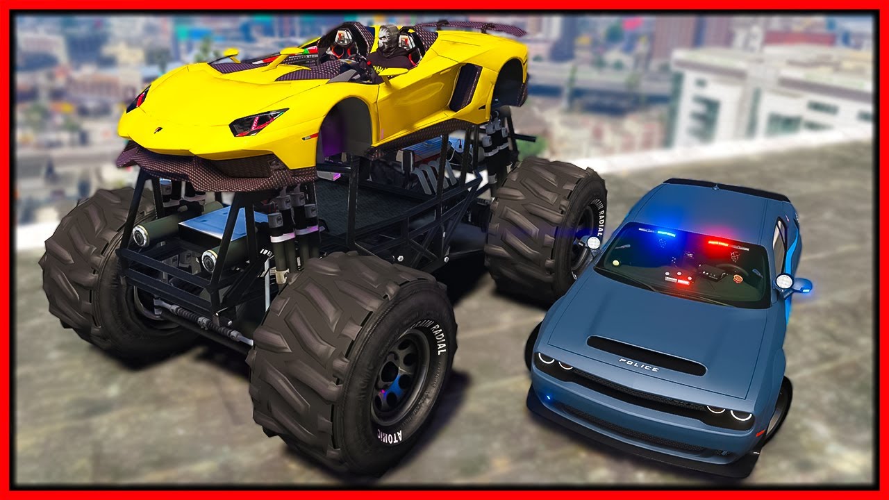 GTA's Ultimate Off-Road Lambo: Monster Truck Mayhem & Police Escape Tactics