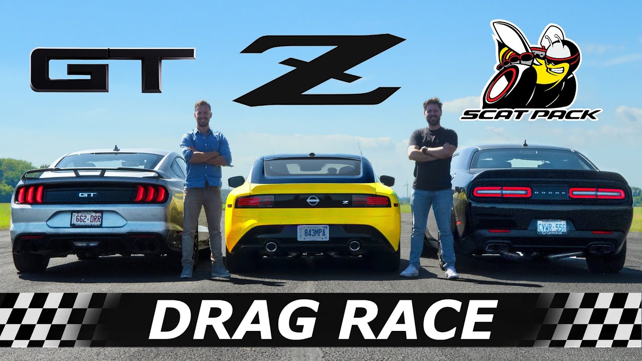 Mustang GT vs Challenger Scat Pack vs Nissan Z: Drag Race Results