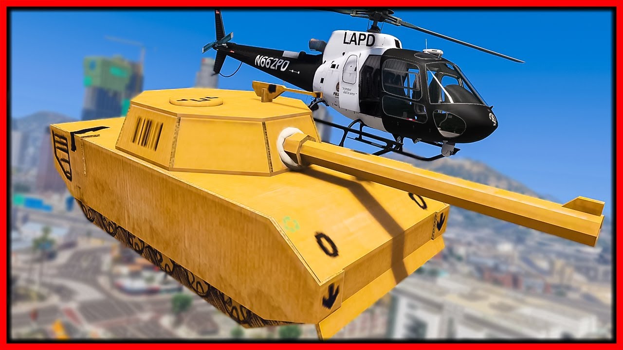 Flying Cardboard Tank Creates GTA 5 RP Chaos