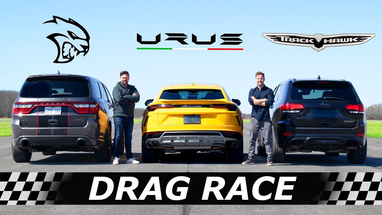Dodge Durango Hellcat vs Jeep Trackhawk vs Lamborghini Urus: Drag Race Results